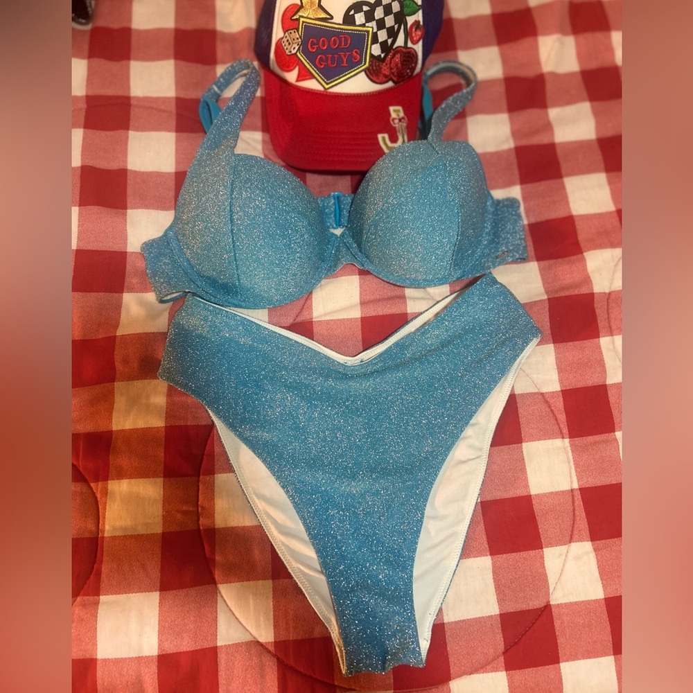 Victoria's Secret Blue Glitter SPARKLING Bikini